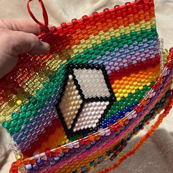 Kandi Beaded purse pocketbook bag pouch or shoulder purse. Fun festival vibes ra - Picture 6 of 11